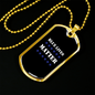 Blue Lives Matter Necklace Stainless Steel or 18k Gold Dog Tag 24"-Express Your Love Gifts
