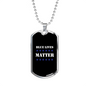 Blue Lives Matter Necklace Stainless Steel or 18k Gold Dog Tag 24"-Express Your Love Gifts
