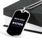 Blue Lives Matter Necklace Stainless Steel or 18k Gold Dog Tag 24"-Express Your Love Gifts