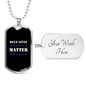 Blue Lives Matter Necklace Stainless Steel or 18k Gold Dog Tag 24"-Express Your Love Gifts