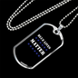 Blue Lives Matter Necklace Stainless Steel or 18k Gold Dog Tag 24"-Express Your Love Gifts