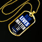 Blue Lives Matter Police Necklace Stainless Steel or 18k Gold Dog Tag 24" Chain-Express Your Love Gifts