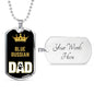 Blue Russian Cat Dad Necklace Stainless Steel or 18k Gold Dog Tag 24" Chain-Express Your Love Gifts