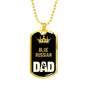 Blue Russian Cat Dad Necklace Stainless Steel or 18k Gold Dog Tag 24" Chain-Express Your Love Gifts