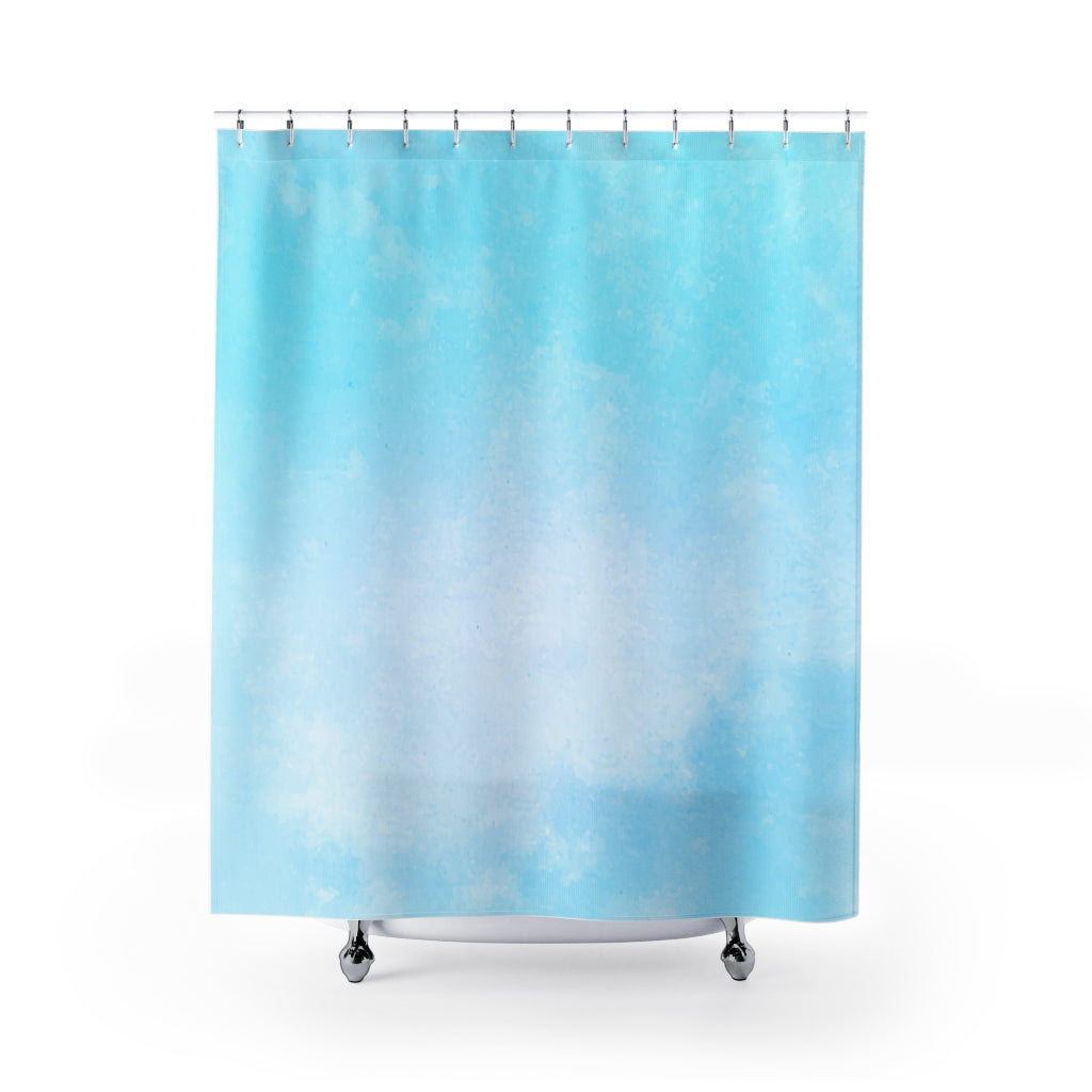 Blue Watercolor Texture Stylish Design 71" x 74" Elegant Waterproof Shower Curtain for a Spa-like Bathroom Paradise Exceptional Craftsmanship-Express Your Love Gifts