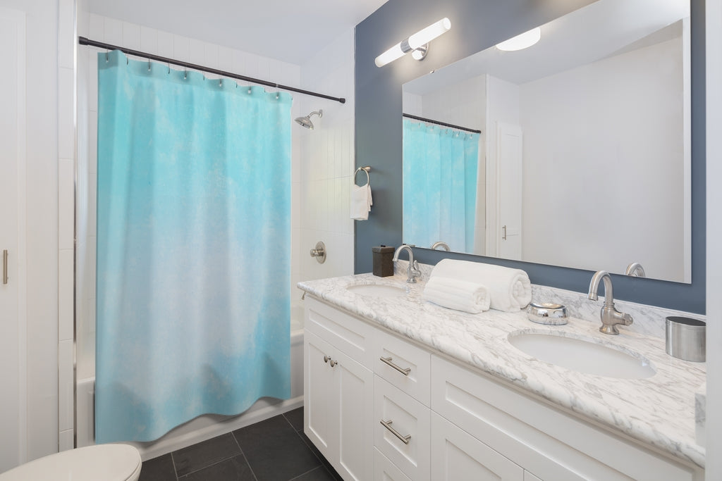 Blue Watercolor Texture Stylish Design 71" x 74" Elegant Waterproof Shower Curtain for a Spa-like Bathroom Paradise Exceptional Craftsmanship-Express Your Love Gifts