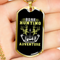Boar Hunting Adventure Necklace Stainless Steel or 18k Gold Dog Tag 24" Chain-Express Your Love Gifts