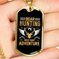 Boar Hunting Necklace Stainless Steel or 18k Gold Dog Tag 24" Chain-Express Your Love Gifts