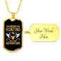 Boar Hunting Necklace Stainless Steel or 18k Gold Dog Tag 24" Chain-Express Your Love Gifts