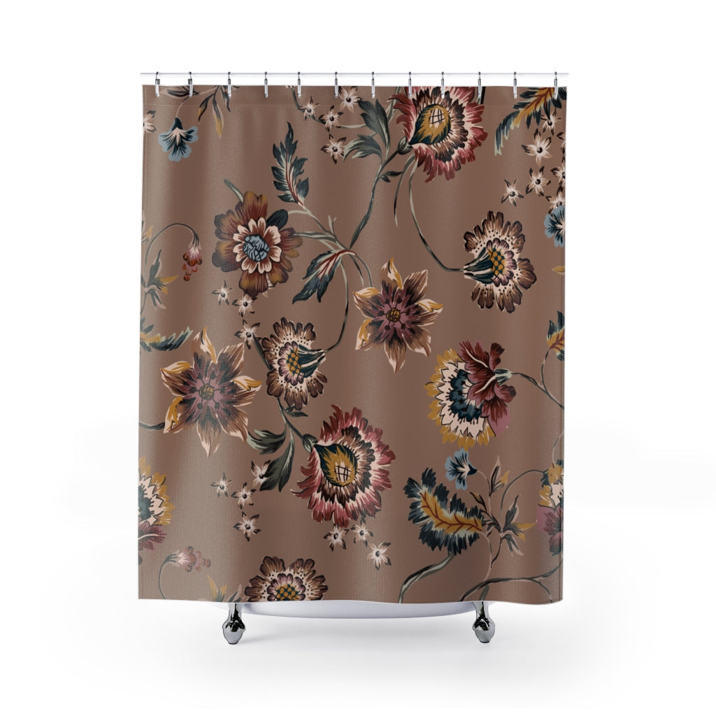 Boho Ethnic Vintage Flowers Pattern Stylish Design 71" x 74" Elegant Waterproof Shower Curtain for a Spa-like Bathroom Paradise Exceptional Craftsmanship-Express Your Love Gifts