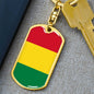 Bolivia Flag Keychain Dog Tag Stainless Steel or 18k Gold-Express Your Love Gifts