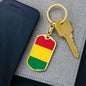Bolivia Flag Keychain Dog Tag Stainless Steel or 18k Gold-Express Your Love Gifts