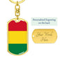 Bolivia Flag Keychain Dog Tag Stainless Steel or 18k Gold-Express Your Love Gifts