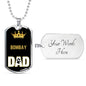 Bombay Cat Dad Necklace Stainless Steel or 18k Gold Dog Tag 24" Chain-Express Your Love Gifts