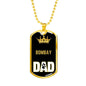 Bombay Cat Dad Necklace Stainless Steel or 18k Gold Dog Tag 24" Chain-Express Your Love Gifts