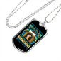 Bond With Dog Blue Necklace Stainless Steel or 18k Gold Dog Tag 24" Chain-Express Your Love Gifts