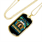 Bond With Dog Blue Necklace Stainless Steel or 18k Gold Dog Tag 24" Chain-Express Your Love Gifts