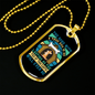 Bond With Dog Blue Necklace Stainless Steel or 18k Gold Dog Tag 24" Chain-Express Your Love Gifts