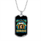 Bond With Dog Blue Necklace Stainless Steel or 18k Gold Dog Tag 24" Chain-Express Your Love Gifts