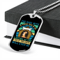Bond With Dog Blue Necklace Stainless Steel or 18k Gold Dog Tag 24" Chain-Express Your Love Gifts