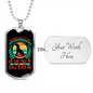 Bond With True Dog Blue Necklace Stainless Steel or 18k Gold Dog Tag 24" Chain-Express Your Love Gifts