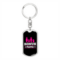 Bonus Mama Mom Keychain Stainless Steel or 18k Gold Dog Tag Keyring-Express Your Love Gifts