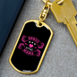 Bonus Mama Pink Mom Keychain Stainless Steel or 18k Gold Dog Tag Keyring-Express Your Love Gifts