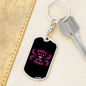 Bonus Mama Pink Mom Keychain Stainless Steel or 18k Gold Dog Tag Keyring-Express Your Love Gifts