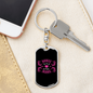 Bonus Mama Pink Mom Keychain Stainless Steel or 18k Gold Dog Tag Keyring-Express Your Love Gifts