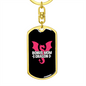 Bonus Mom Dragon Keychain Stainless Steel or 18k Gold Dog Tag Keyring-Express Your Love Gifts
