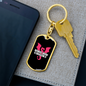 Bonus Mom Dragon Keychain Stainless Steel or 18k Gold Dog Tag Keyring-Express Your Love Gifts