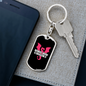 Bonus Mom Dragon Keychain Stainless Steel or 18k Gold Dog Tag Keyring-Express Your Love Gifts