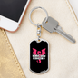 Bonus Mom Dragon Keychain Stainless Steel or 18k Gold Dog Tag Keyring-Express Your Love Gifts