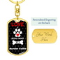 Border Collie Keychain Stainless Steel or 18k Gold Dog Tag Keyring-Express Your Love Gifts
