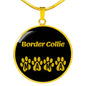 Border Collie Mama Circle Necklace Stainless Steel or 18k Gold 18-22" Dog Owner Lover-Express Your Love Gifts