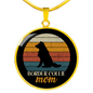Border Collie Mom Circle Necklace Stainless Steel or 18k Gold 18-22"-Express Your Love Gifts