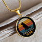 Border Collie Mom Circle Necklace Stainless Steel or 18k Gold 18-22"-Express Your Love Gifts