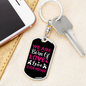 Born of Love Mom Keychain Stainless Steel or 18k Gold Dog Tag Keyring-Express Your Love Gifts