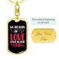 Born of Love Pink Mom Keychain Stainless Steel or 18k Gold Dog Tag Keyring-Express Your Love Gifts