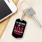 Born of Love Pink Mom Keychain Stainless Steel or 18k Gold Dog Tag Keyring-Express Your Love Gifts