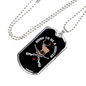 Born To Be A Hunter Necklace Stainless Steel or 18k Gold Dog Tag 24"-Express Your Love Gifts