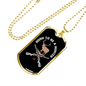 Born To Be A Hunter Necklace Stainless Steel or 18k Gold Dog Tag 24"-Express Your Love Gifts