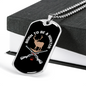 Born To Be A Hunter Necklace Stainless Steel or 18k Gold Dog Tag 24"-Express Your Love Gifts