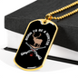 Born To Be A Hunter Necklace Stainless Steel or 18k Gold Dog Tag 24"-Express Your Love Gifts