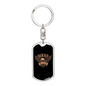 Born To Be Free Biker Keychain Stainless Steel or 18k Gold Dog Tag Keyring-Express Your Love Gifts