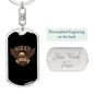 Born To Be Free Biker Keychain Stainless Steel or 18k Gold Dog Tag Keyring-Express Your Love Gifts