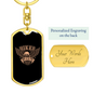 Born To Be Free Biker Keychain Stainless Steel or 18k Gold Dog Tag Keyring-Express Your Love Gifts