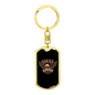 Born To Be Free Biker Keychain Stainless Steel or 18k Gold Dog Tag Keyring-Express Your Love Gifts