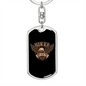 Born To Be Free Biker Keychain Stainless Steel or 18k Gold Dog Tag Keyring-Express Your Love Gifts
