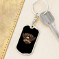 Born To Be Free Biker Keychain Stainless Steel or 18k Gold Dog Tag Keyring-Express Your Love Gifts
